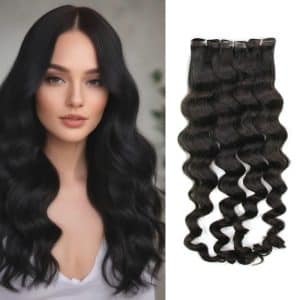 Body Wavy Black Invisible Tape Hair Extensions