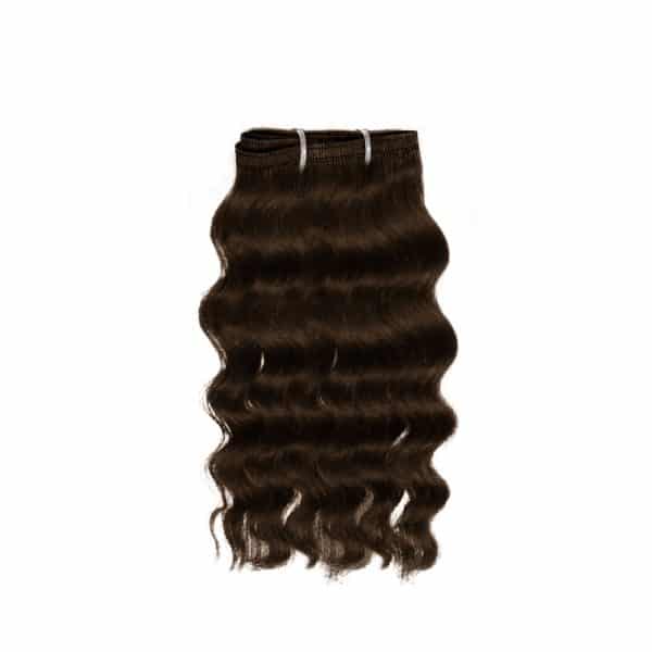 Luxury Body Wavy Dark Brown Double Layer Silky Flat Weft Hair