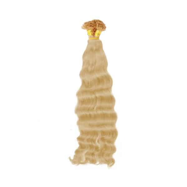 Body Wavy White Blonde Flat-tip hair extensions