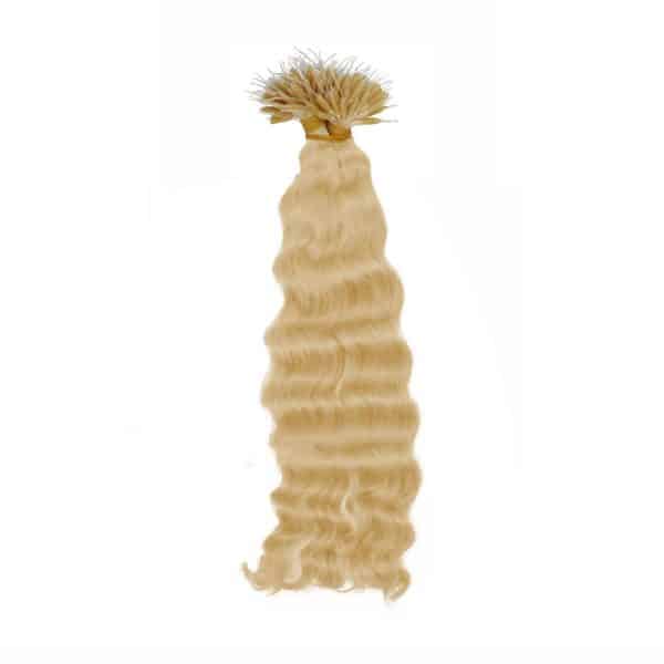 Body Wavy White Blonde Nano Ring Hair Extensions