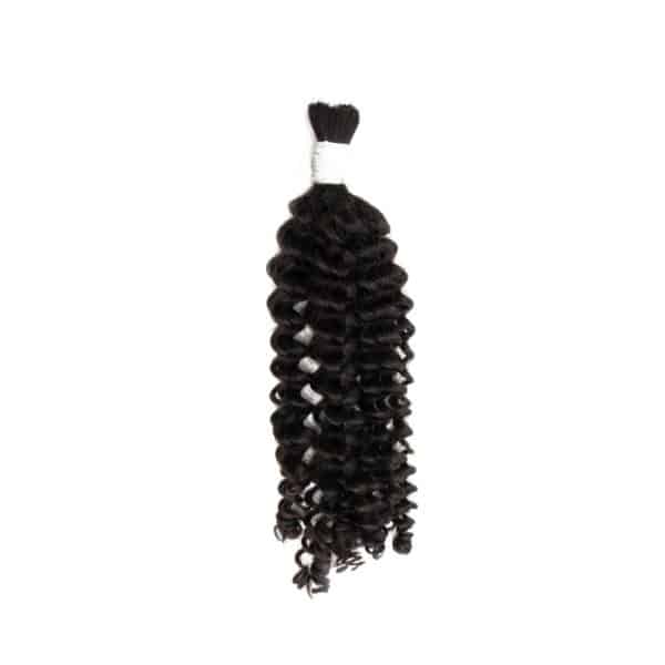 Deep Curly Black Bulk Hair Extensions