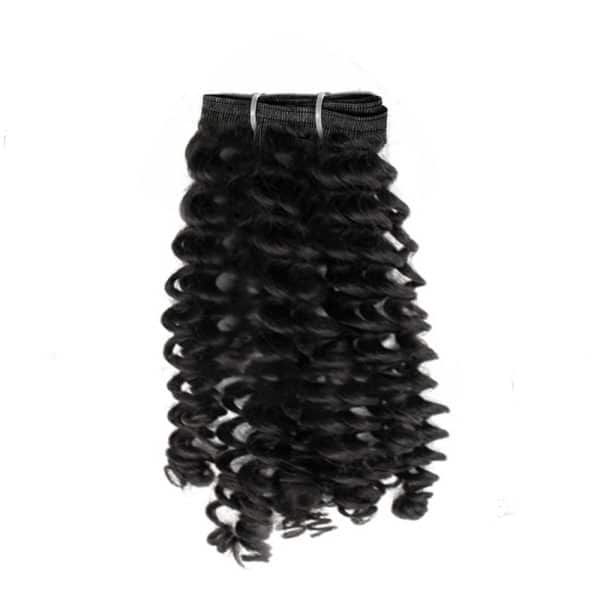 Luxury Deep Curly Black Double Layer Silky Flat Weft Hair