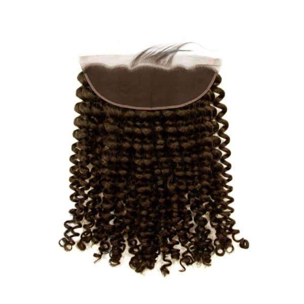 Deep Curly Dark Brown Lace Frontal