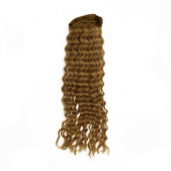 Deep Curly Light Brown Double Layer Silky Flat Weft