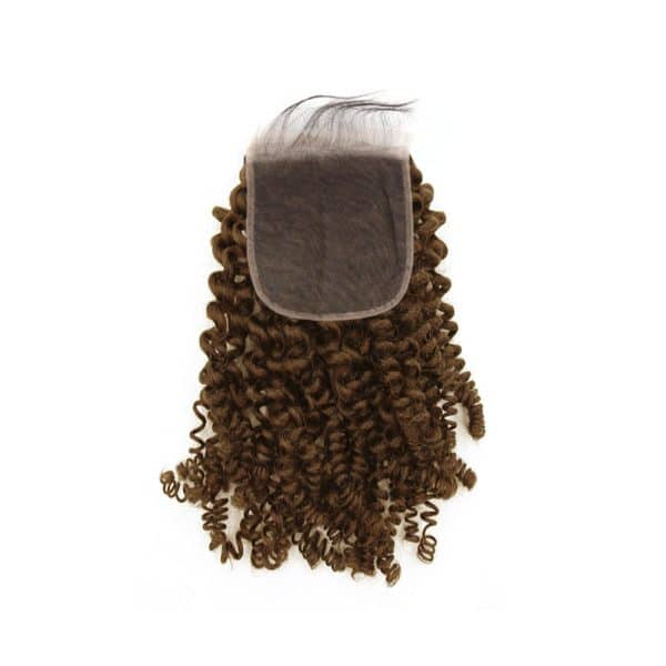 Deep Curly Light Brown Lace Closure