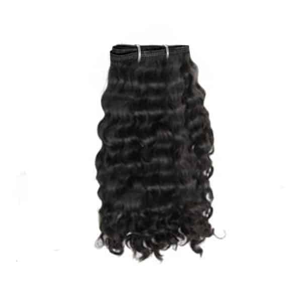 Luxury Deep Wavy Black Double Layer Silky Flat Weft Hair