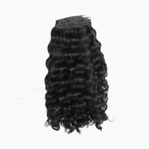 Luxury Deep Wavy Black Flat Weft Hair