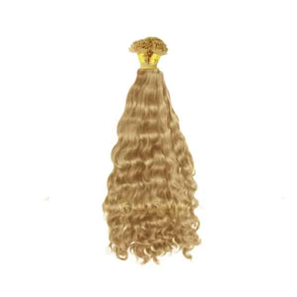 Deep Wavy White Blonde Flat-tip Hair Extensions