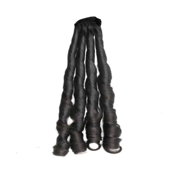 Fumi Curly Black Double Layer Silky Flat Weft