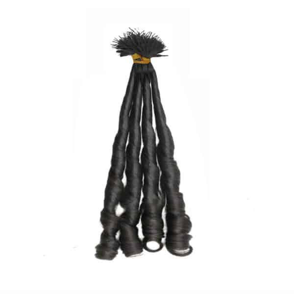 Fumi Curly Black Plastic Nano Ring Hair Extensions