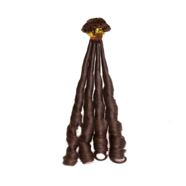 Fumi Curly Dark Brown Flat-Tip Hair Extensions