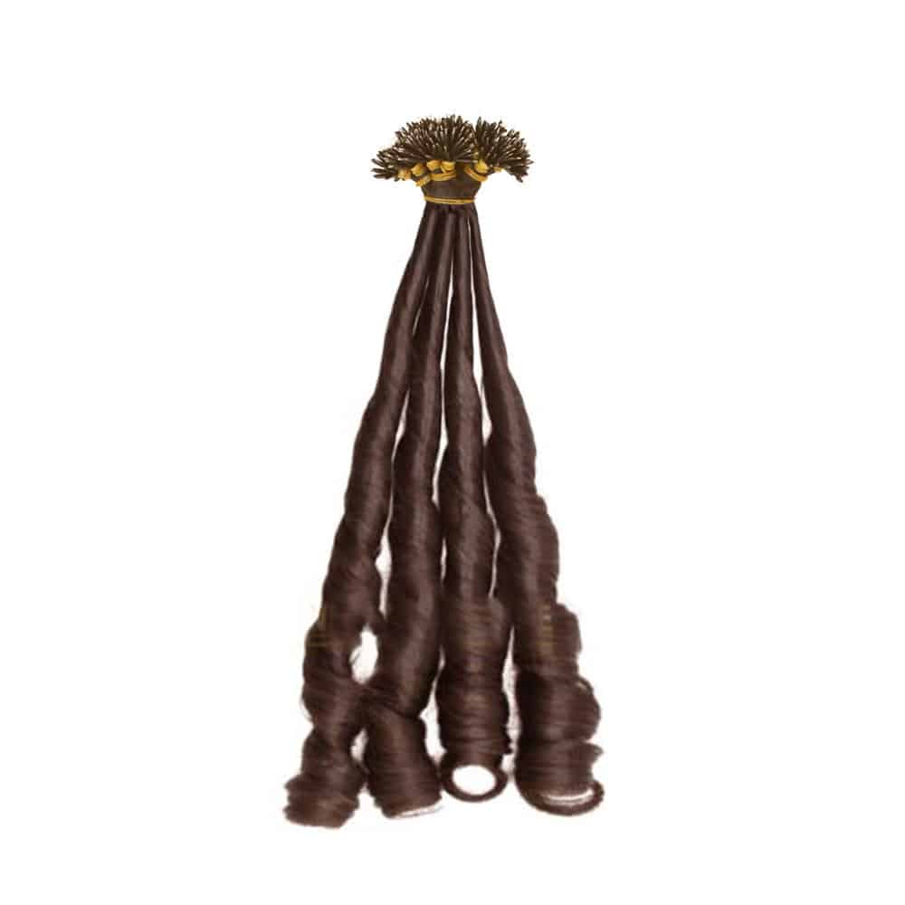 Fumi Curly Dark Brown Nano Ring Hair Extensions - Macsara Hair | #1 ...