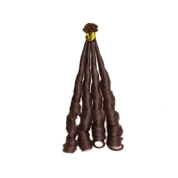 Luxury Fumi Curly Dark Brown V-Tip Hair Extensions