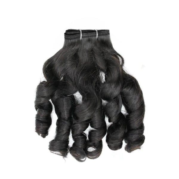 Luxury Fumi Wavy Black Double Layer Silky Flat Weft Hair