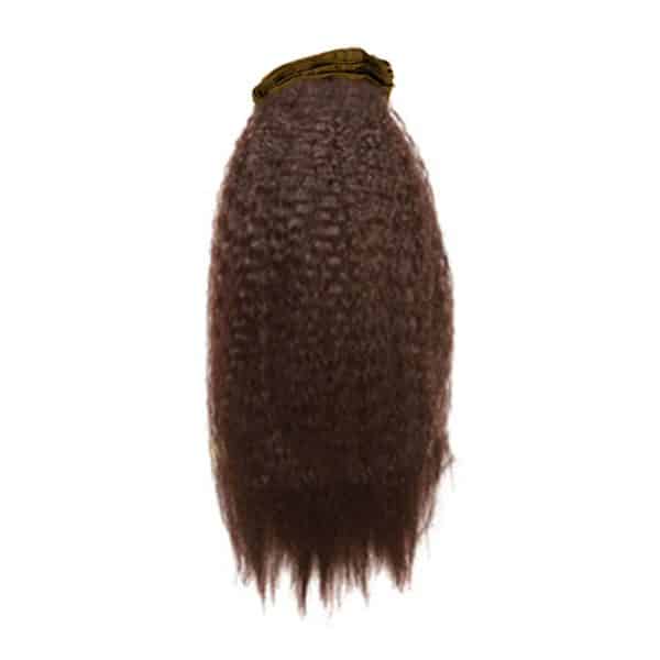 Kinky Straight dark brown Double Layer Silky Flat Weft