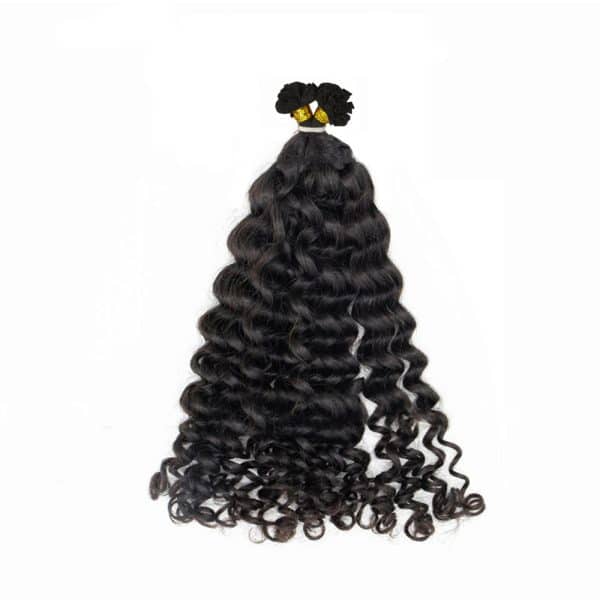 Loose Curly Black U-tip hair extensions