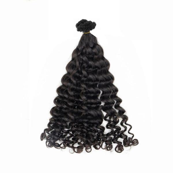 Luxury Loose Curly Black V-Tip 120 Hair Extensions