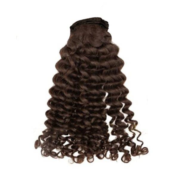 Luxury Loose Curly Dark Brown Double Layer Silky Flat Weft Hair