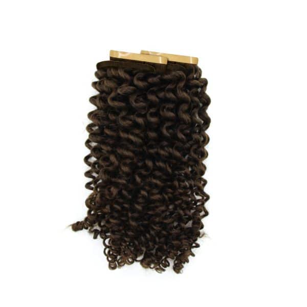 Loose Curly Dark Brown Tape 8 cm