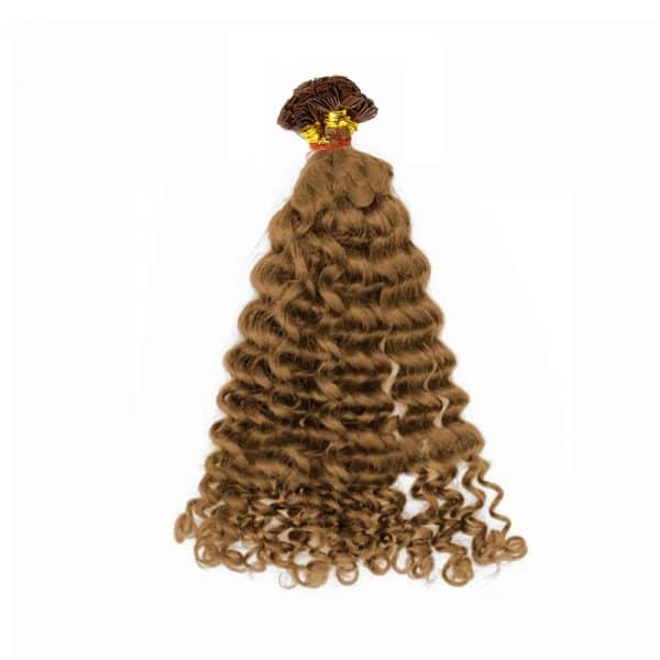 Loose Curly Light Brown Flat-Tip Hair Extensions