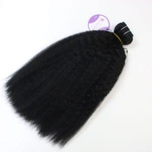 Kinky Straight Black Machine Weft Hair Extensions