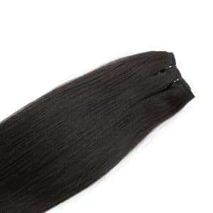 Straight Black Machine Weft Hair Extensions