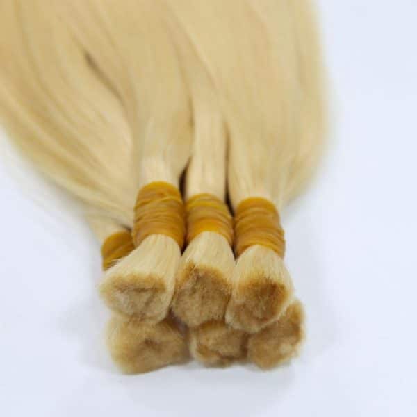 Straight White Blonde Bulk Hair Extensions