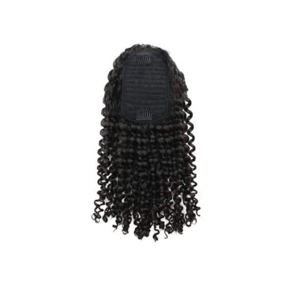 Deep Curly Black Drawstring Ponytail Hair Extensions