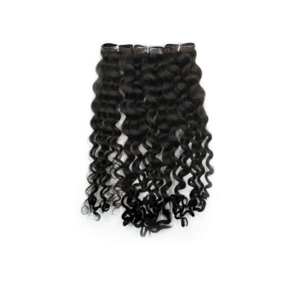 Deep Wavy Black Flat Weft Hair Extensions