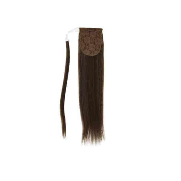 Kinky Straight Dark Brown Wrap Ponytail Hair Extensions