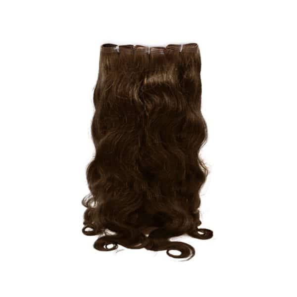 Water Body Wavy Dark Brown Flat Weft Hair Extensions