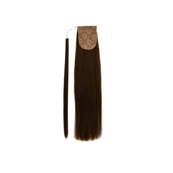 Yaki Straight Dark Brown Wrap Ponytail Hair Extensions