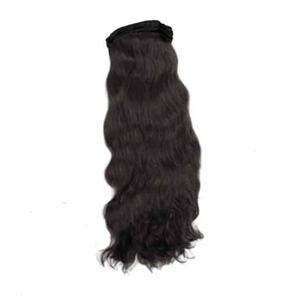 Natural Wavy Black Double Layer Silky Flat Weft