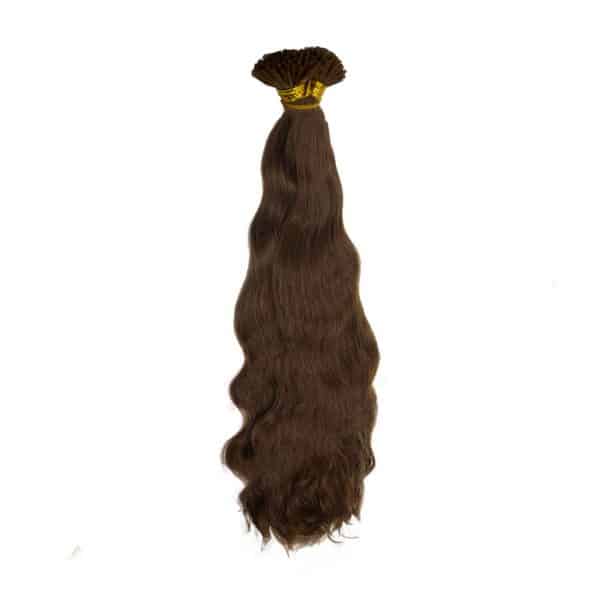 Natural Wavy Dark Brown I-Tip Hair Extensions