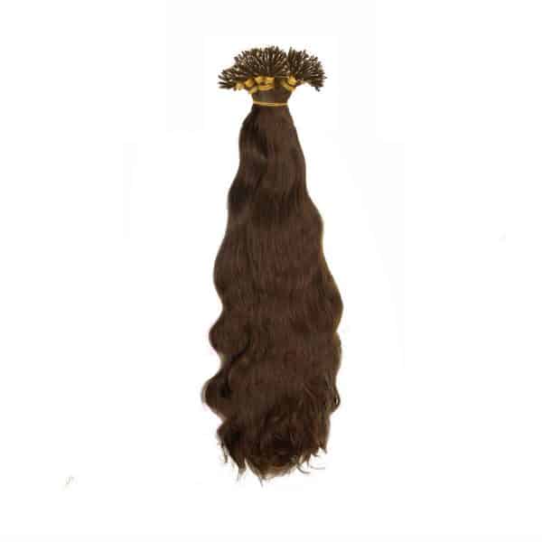 Natural Wavy Dark Brown Nano Ring Hair Extensions