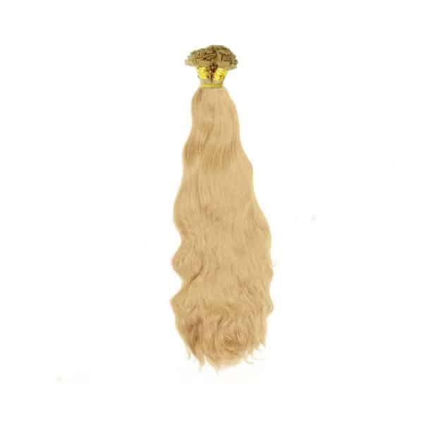 Natural Wavy White Blonde Flat-Tip Hair Extensions