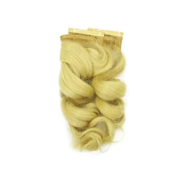 Natural Wavy White Blonde Tape 8 Cm Hair