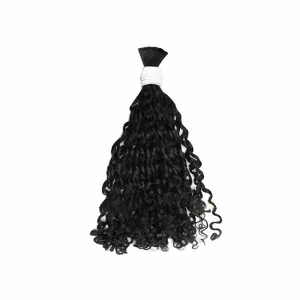 Romantic Curly Black Bulk Hair