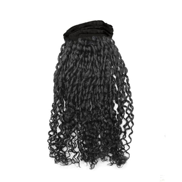 Luxury Romantic Curly Black Double Layer Silky Flat Weft Hair