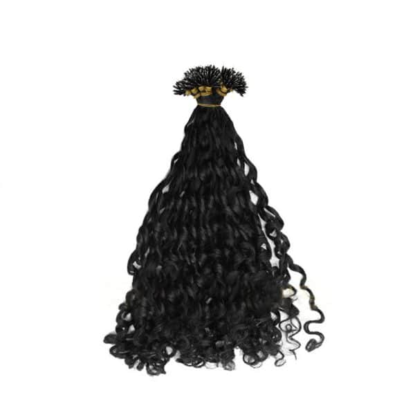 Romantic Curly Black Nano Ring Hair Extensions