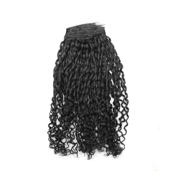 Luxury Romantic Curly Black Flat Weft Hair