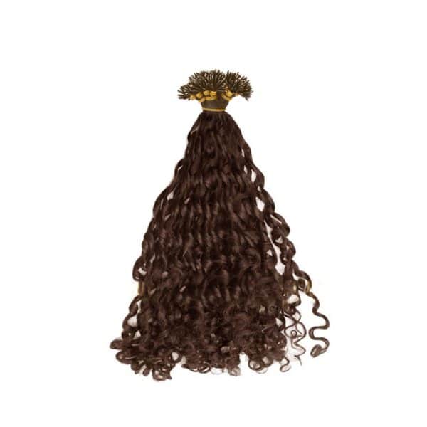 Romantic Curly Dark Brown Nano Ring Hair Extensions