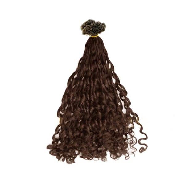 Luxury Romantic Curly Dark Brown V-Tip 120 Hair Extensions