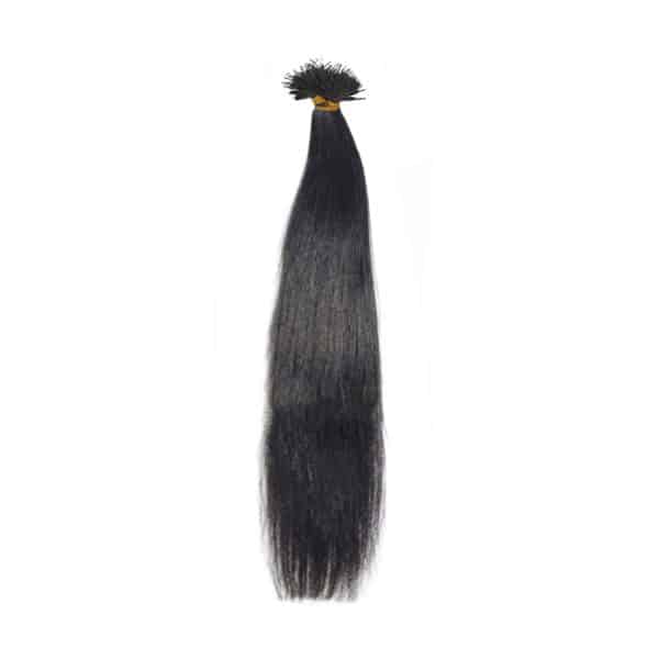 Straight Black Plastic Nano Ring Hair Extensions