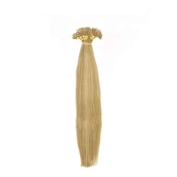 Straight White Blonde Nano Ring Hair Extensions