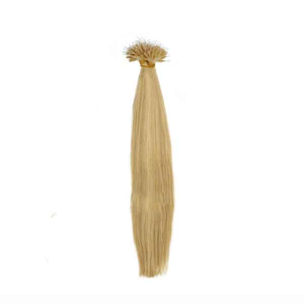 Straight White Blonde Plastic Nano Ring Hair Extensions