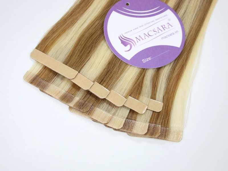 Tape in human hair extensions from Macsara Hair - a leading human hair supplier