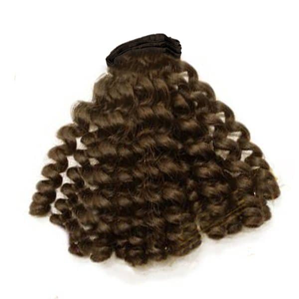 Twist Curly Dark Brown Double Layer Silky Flat Weft