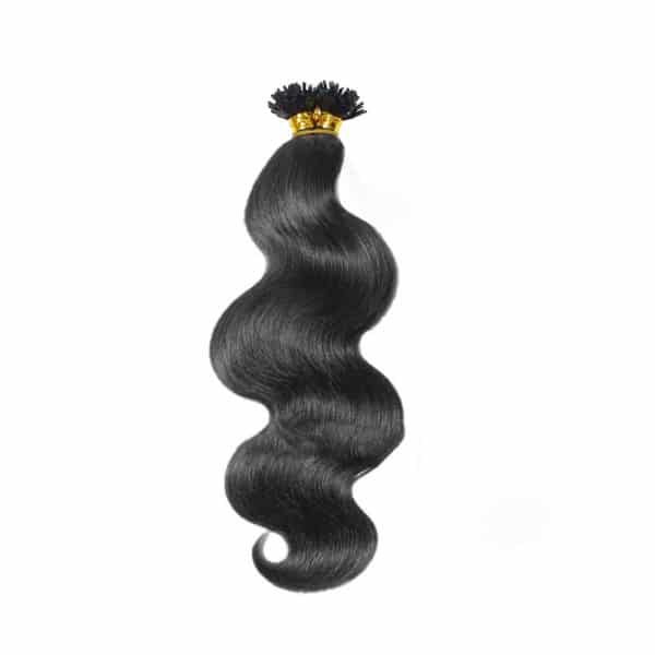 Luxury Water Body Wavy Black Y-Tip Hair Extensions