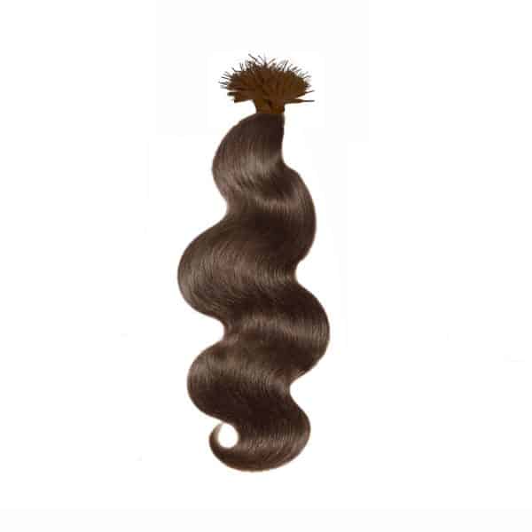 Water Body Wavy Dark Brown Plastic Nano Ring Hair Extensions